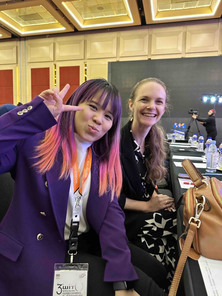 Ariel Koh and Hannah Pearson, who were present at the World Islamic Tourism Conference last October 2022